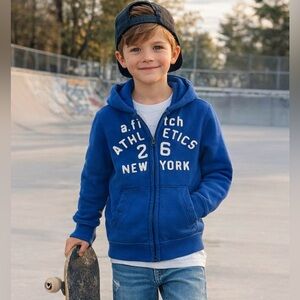 💙 Abercrombie Kids Blue Zip Up Jacket - Muscle Fit - Abercrombie & Fitch